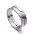 Steel Color Main Stone Color Stainless Steel Minimalist Band Ring for Couples