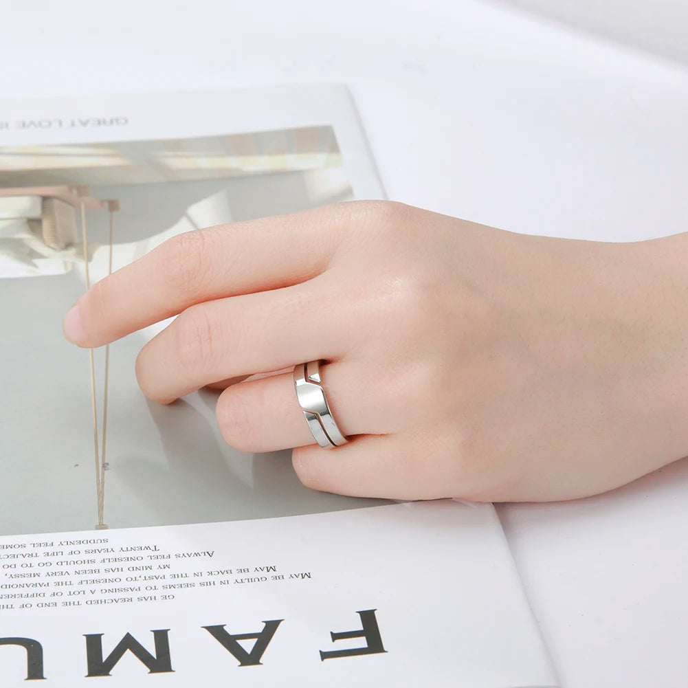 Stainless Steel Minimalist Band Ring for Couples