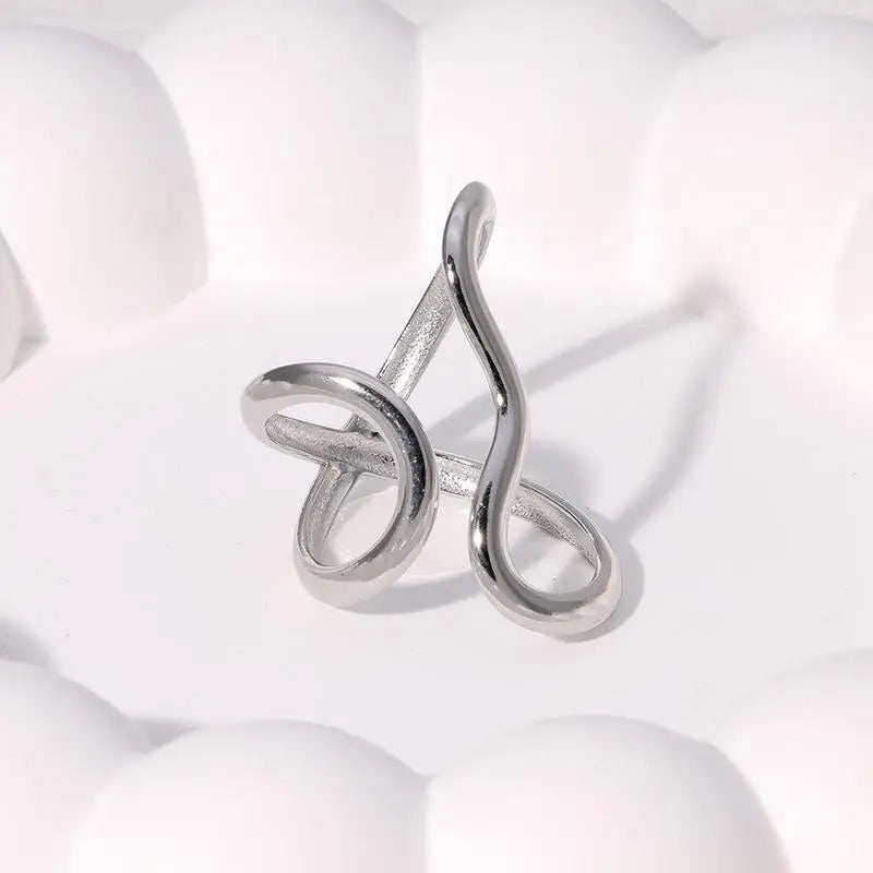 Stainless Steel Open Ring 18K Gold Plated For Women