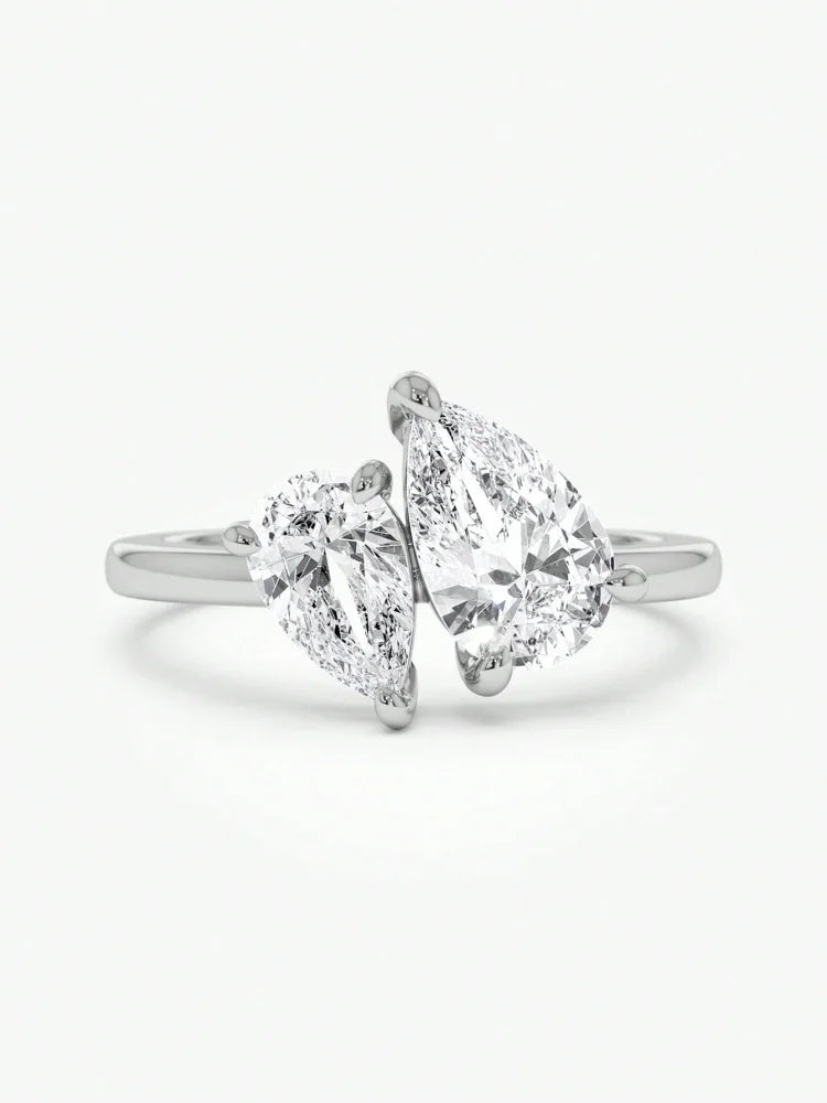 925 Sterling Silver Teardrop CZ Wedding Band for Women