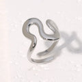 04 Main Stone Color Stainless Steel Open Ring 18K Gold Plated For Women