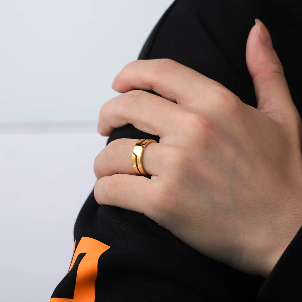 Stainless Steel Minimalist Band Ring for Couples