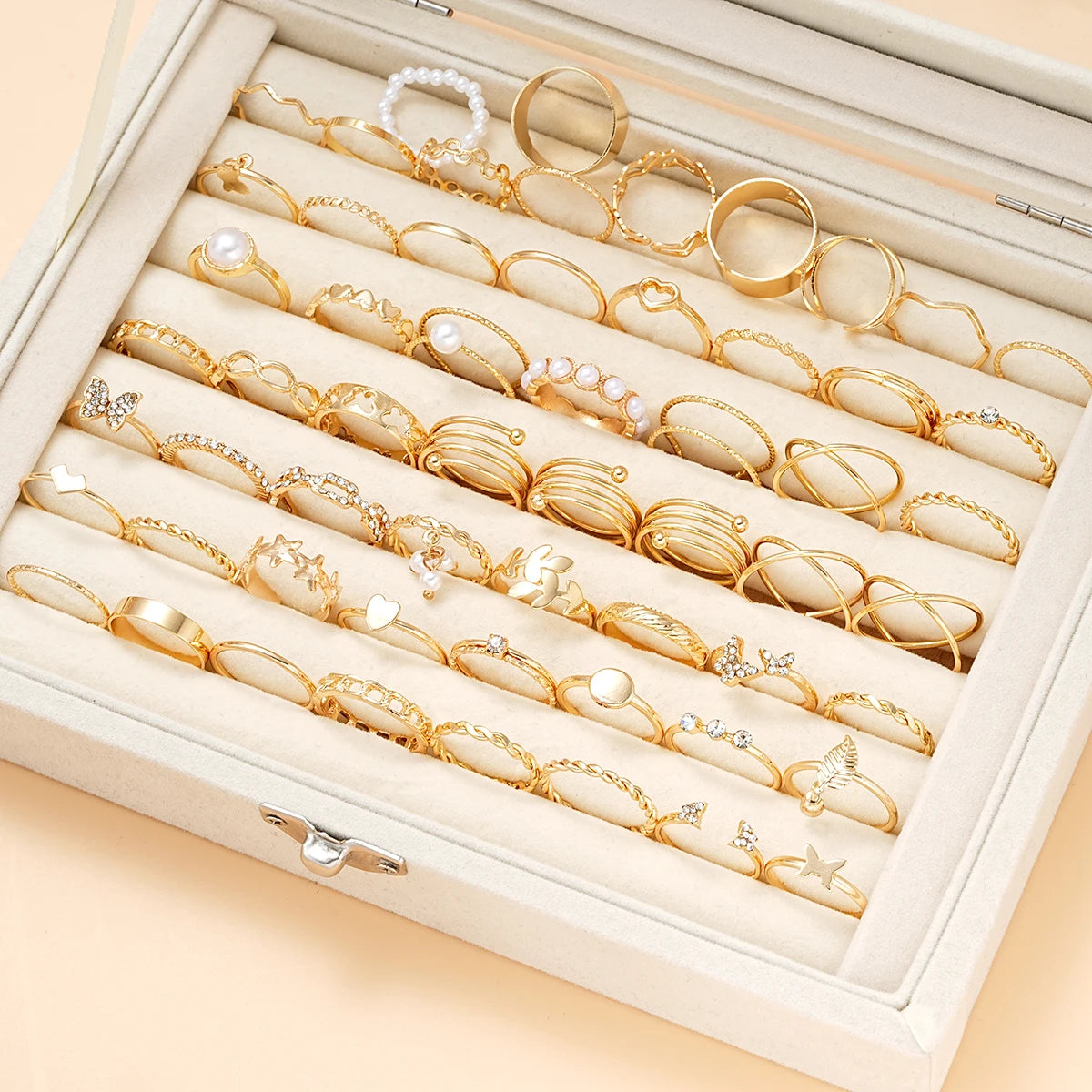 Vintage Heart Snake Butterfly Ring Set for Women