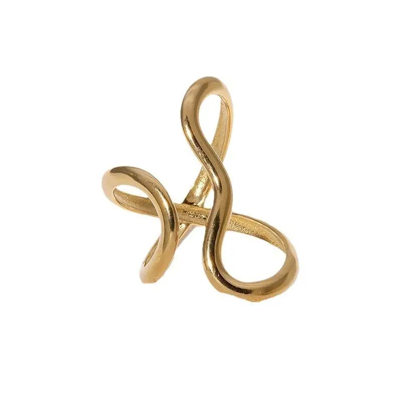 Stainless Steel Open Ring 18K Gold Plated For Women